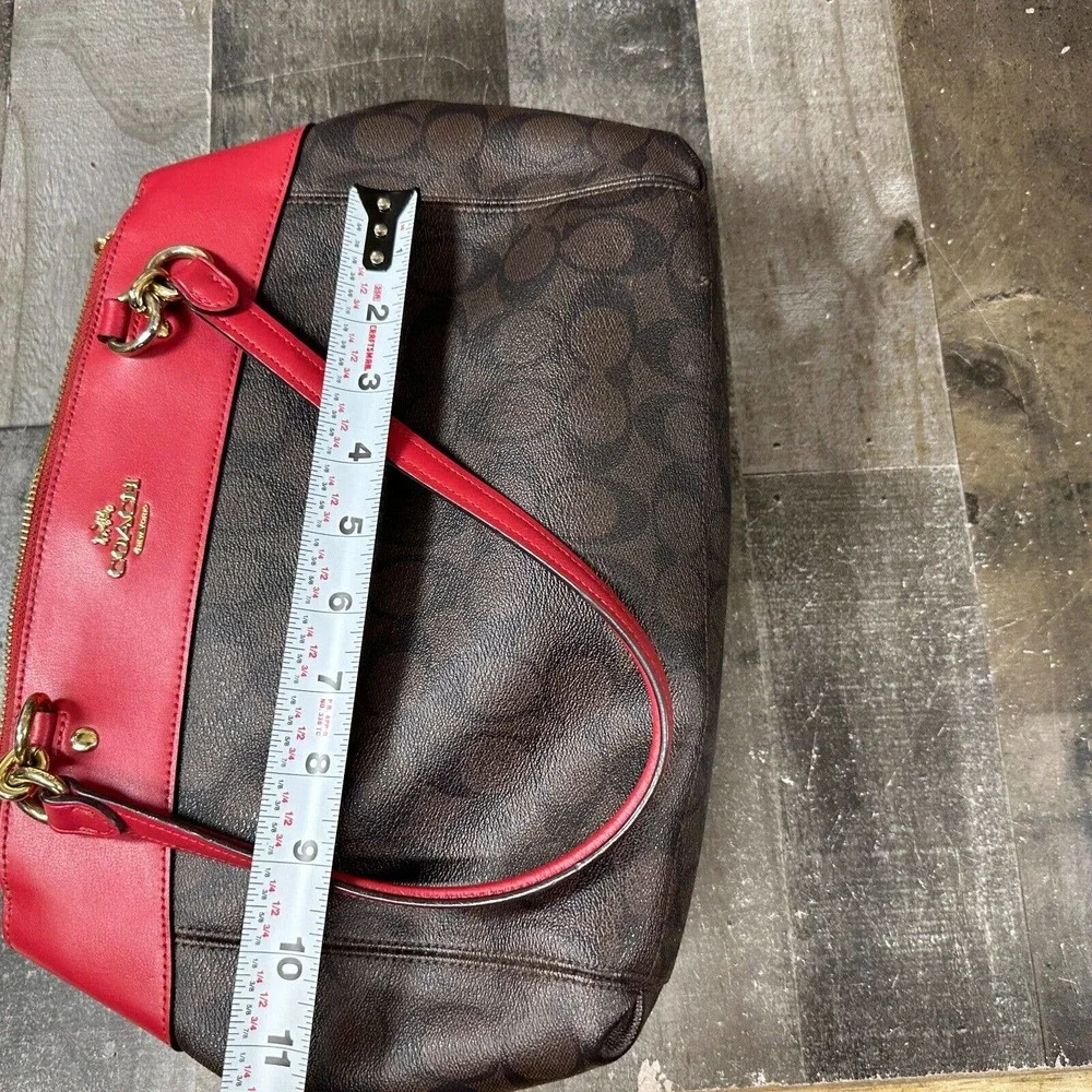 COACH BROOKE‎ CARRYALL IN SIGNATURE CANVAS (F26139) Brown True Red